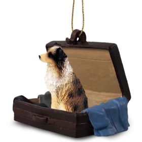 Australian Shepherd - Red - Docked - "Traveling Companion" Suitcase Ornament