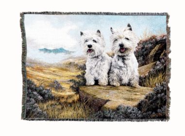 West Highland White Terrier 2 Cotton Woven Throw