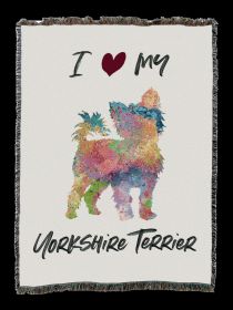 Yorkshire Terrier Splash Cotton Woven Throw