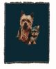 Yorkshire Terrier With Puppy Cotton Woven Throw