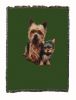 Yorkshire Terrier With Puppy Cotton Woven Throw
