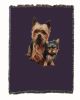 Yorkshire Terrier With Puppy Cotton Woven Throw