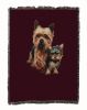 Yorkshire Terrier With Puppy Cotton Woven Throw