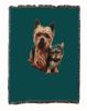 Yorkshire Terrier With Puppy Cotton Woven Throw