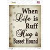 Basset Hound  Hug A   Novelty Rectangle Sticker Decal