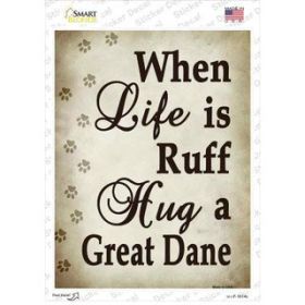 Great Dane  Hug A   Novelty Rectangle Sticker Decal (Size: Small)