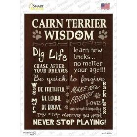 Cairn Terrier Wisdom Novelty Rectangle Sticker Decal (Size: Small)