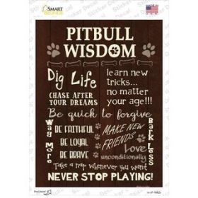 Pitbull Wisdom  Novelty Rectangle Sticker Decal (Size: Small)
