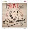 Dachshund Inverted - Love My   Novelty Square Sticker Decal