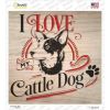 Cattle Dog - Love My   Novelty Square Sticker Decal