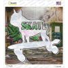 Skate Dog Novelty Square Sticker Decal
