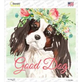 King Charles Spaniel - Black  Good Dog  Novelty Square Sticker Decal (Size: Small)