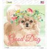 Pomeranian Good Dog  Novelty Square Sticker Decal